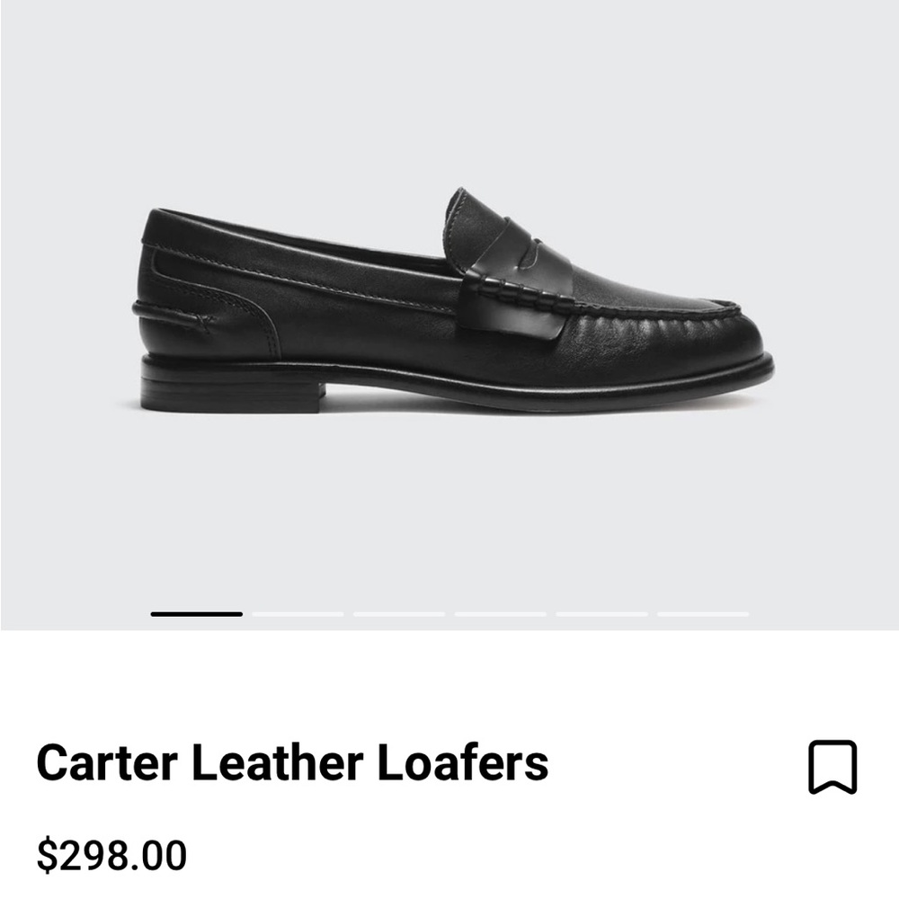 Worn Once— rag & bone Leather Carter Loafers size 8 Black— comes with Box